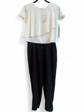 Ted Baker London Contrast Casual Jumpsuit NWT Short Sleeve Minimalist Casual